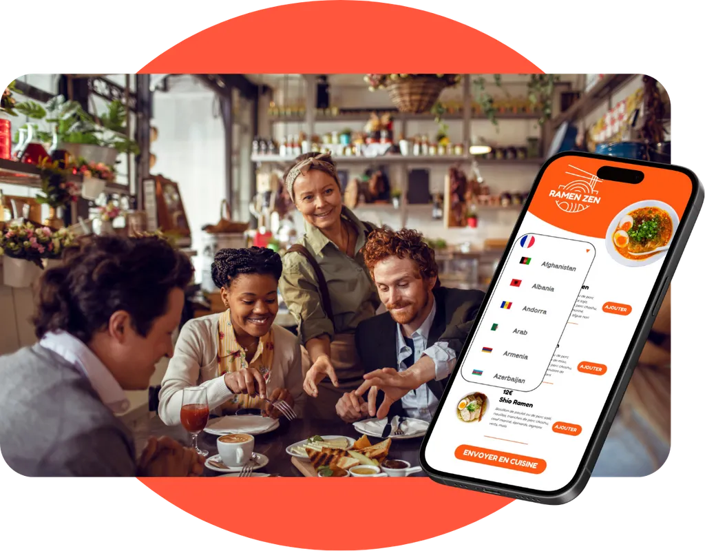 Fonctionnalité de traduction sur le menu qr code
