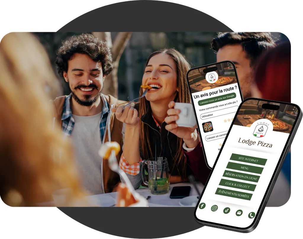 Interface notation de la solution menu qr code