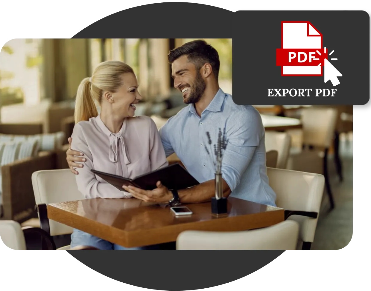 Fonctionnalité d'export PDF de l'application carte digitale
