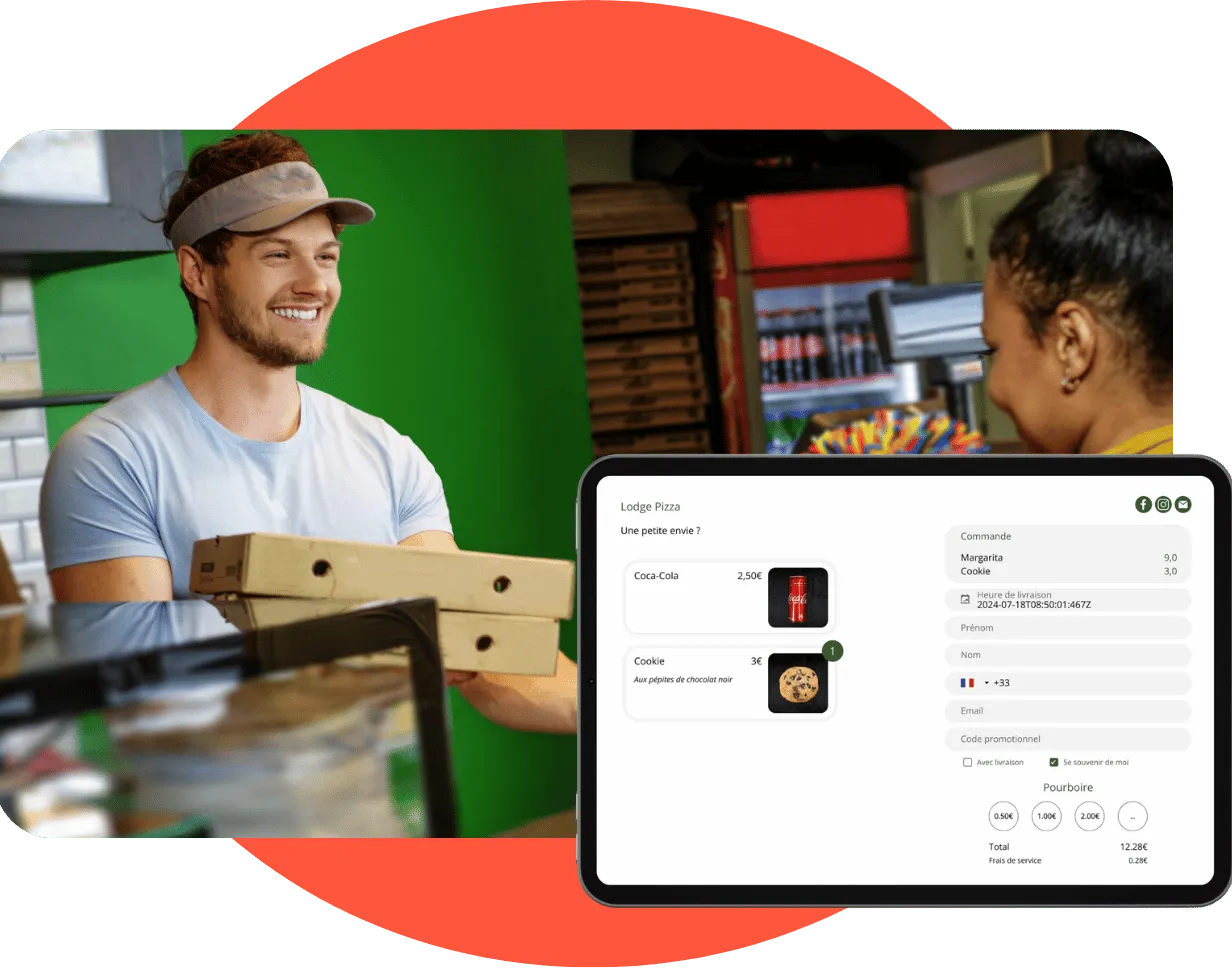 Exemple de l'interface du site de commande en ligne de checkout