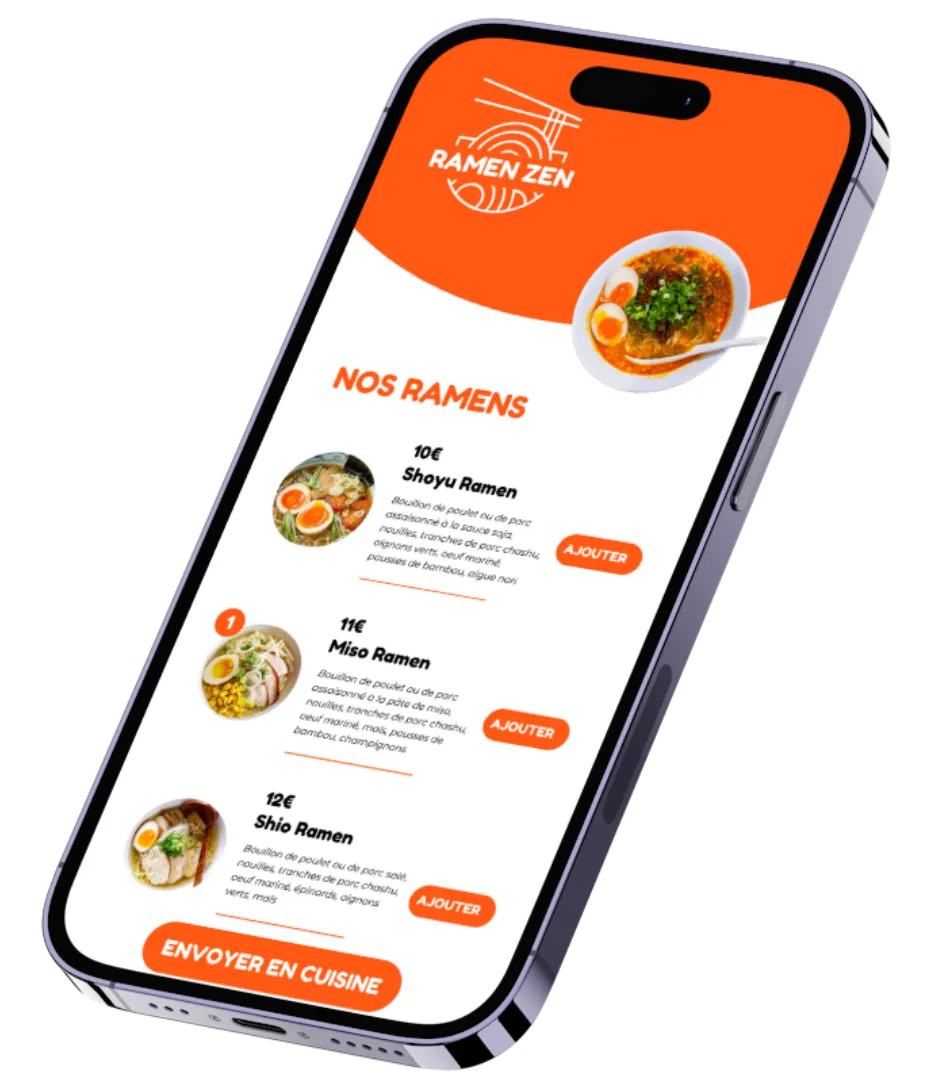 Interface menu qr code le Pronto Interface menu qr code le Pronto