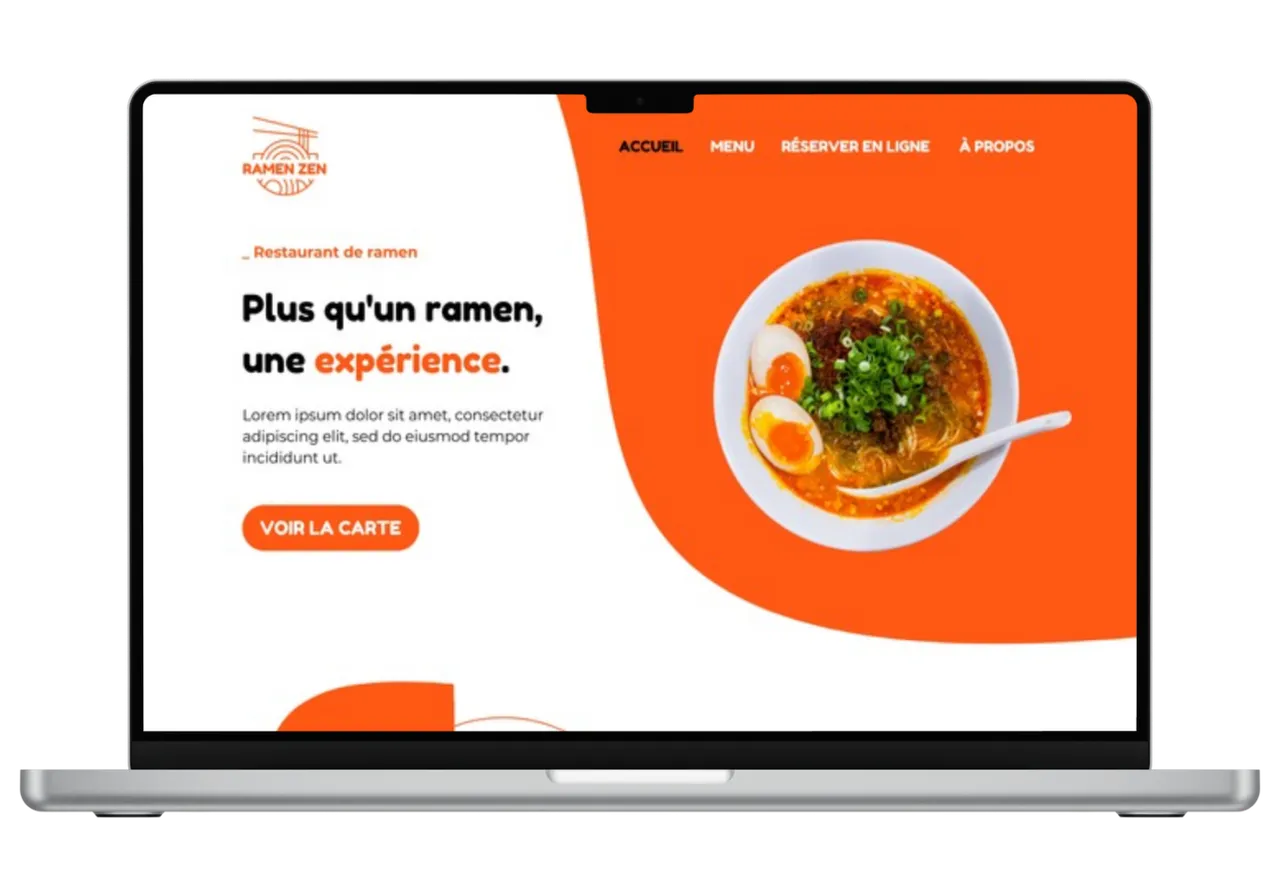 Interface site internet responsive restaurant Interface site internet responsive restaurant