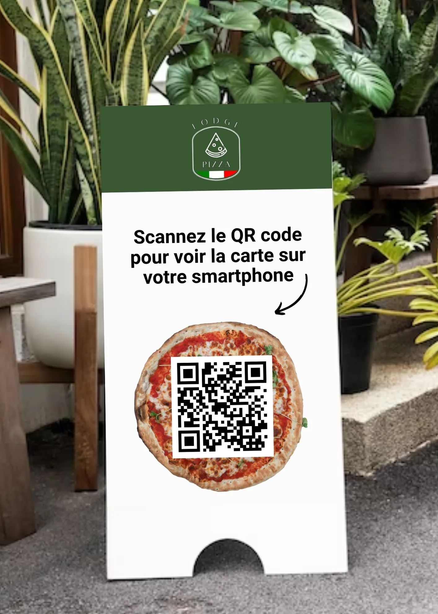 Menu QR code sur kakémono Menu QR code sur kakémono