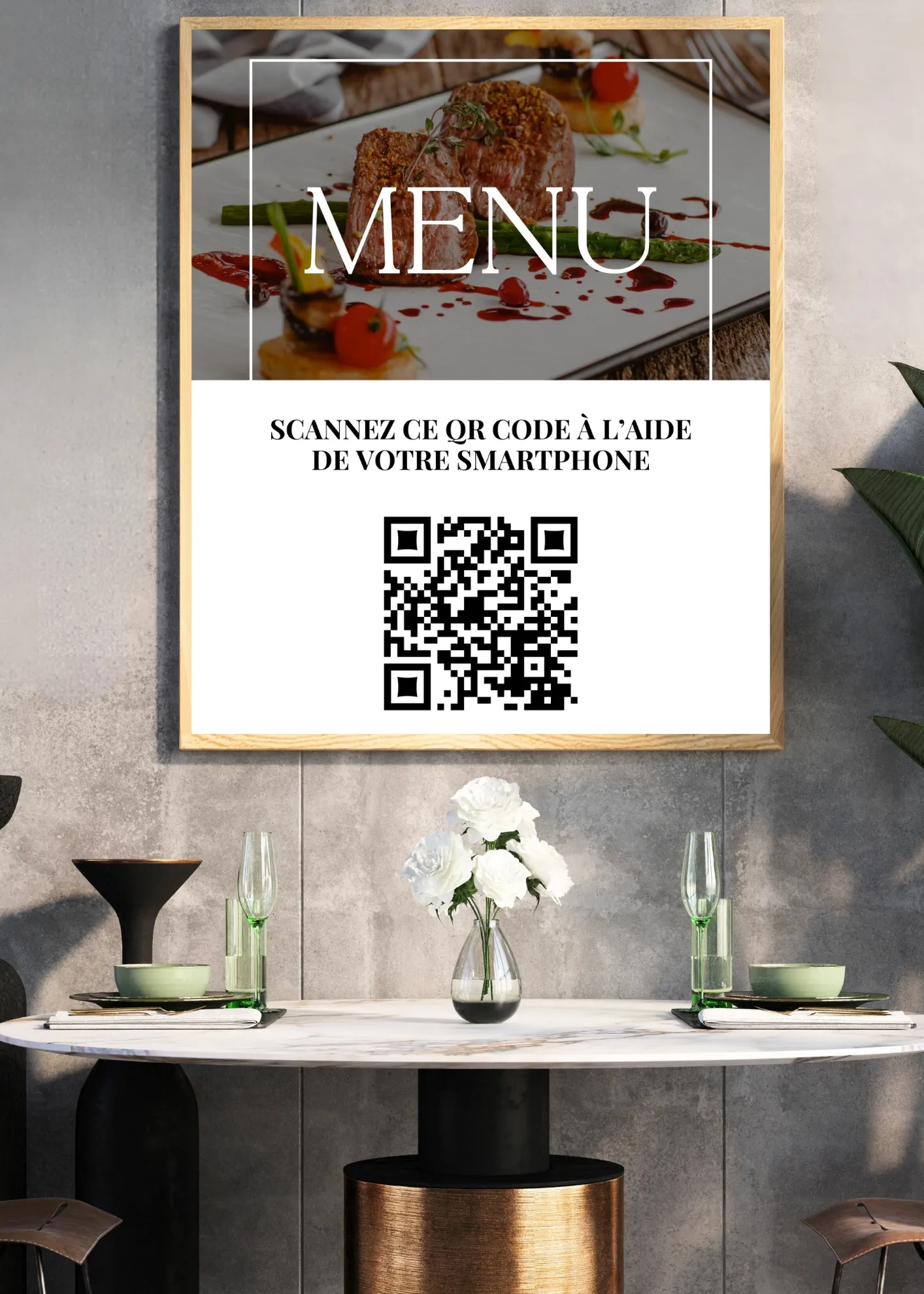 Menu QR code sur flyer Menu QR code sur flyer