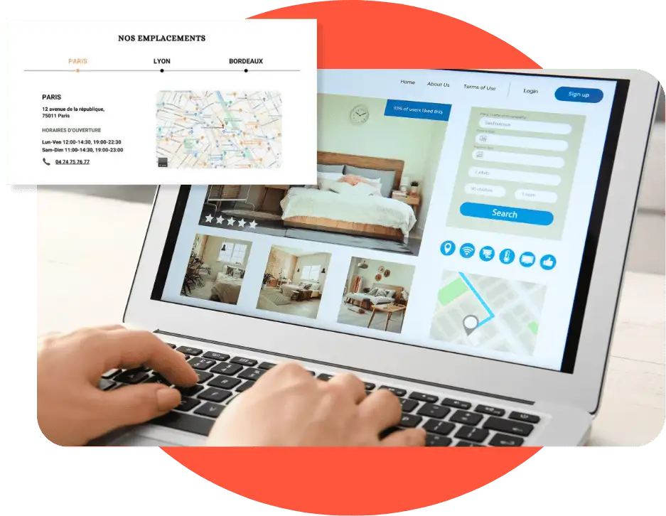 Site internet d'hôtel compatible avec les outils de réservation existants