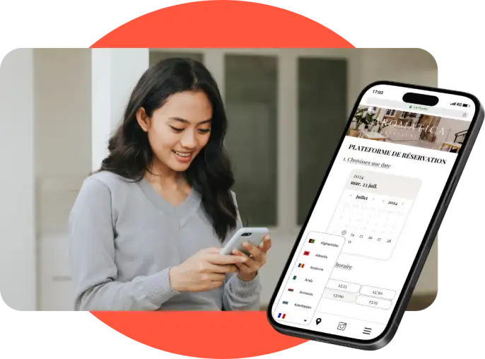 Réservation de table et commande depuis un hôtel-restaurant