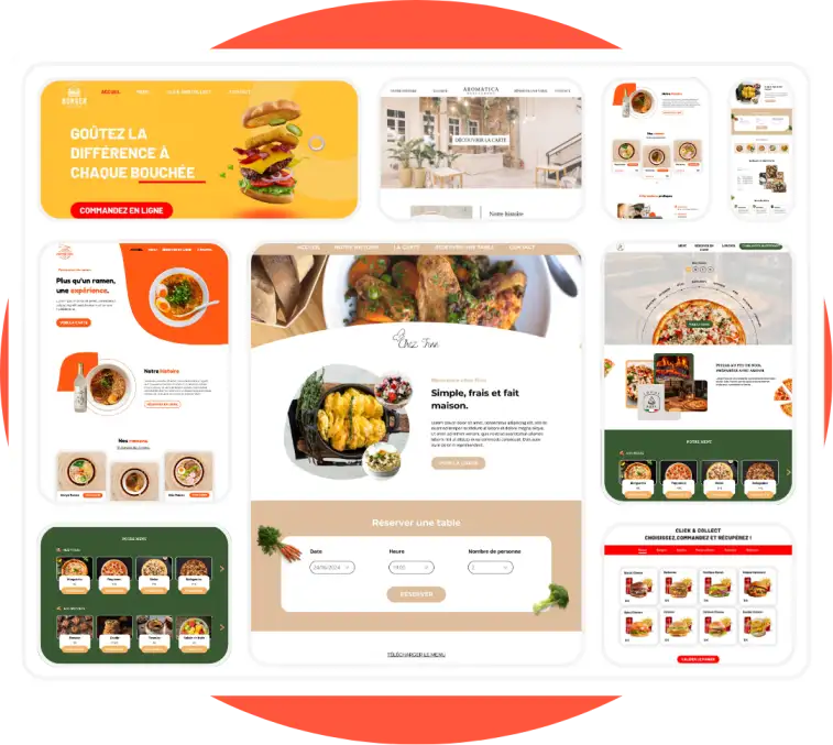 Image professionnelle d'un site internet pour restaurant