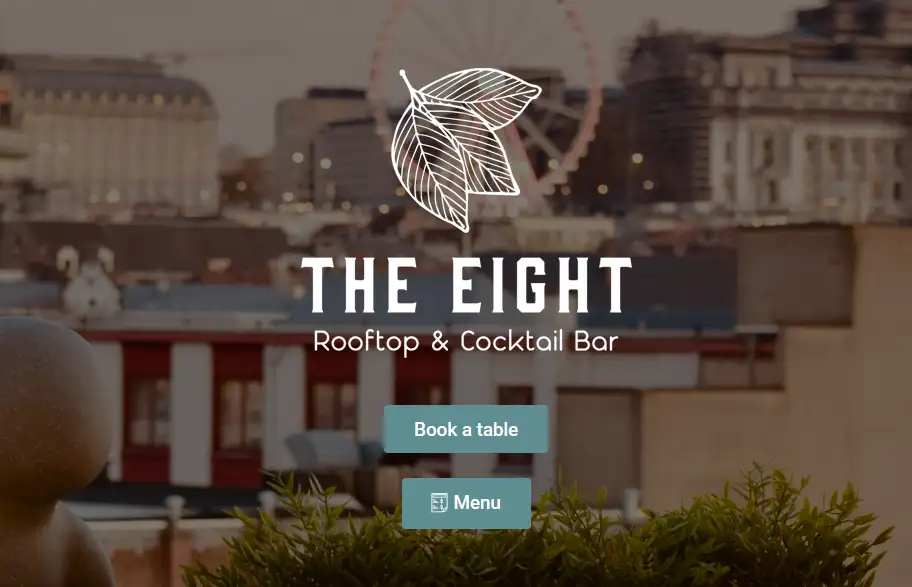 Exemple de site internet pour bar rooftop