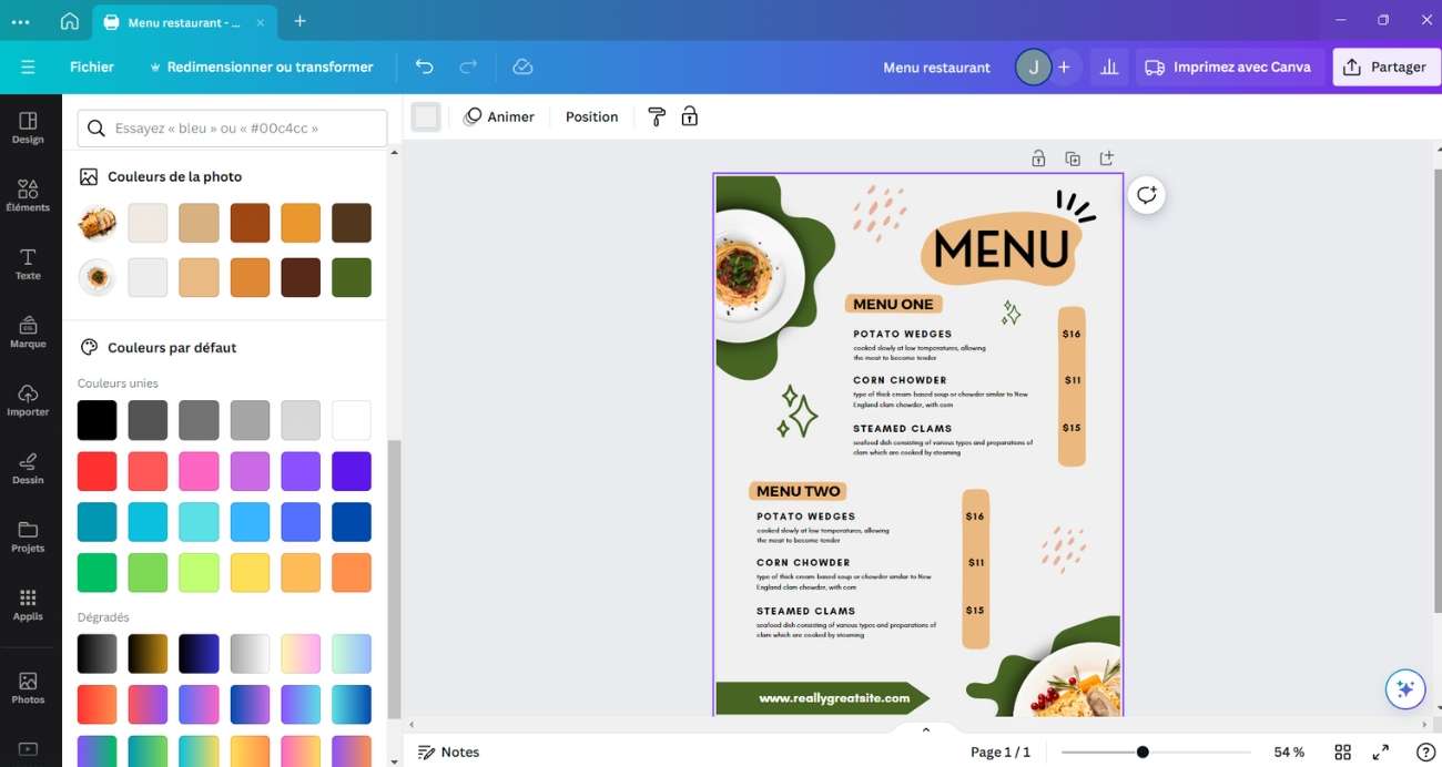 Logiciel pour créer votre menu de restaurant Logiciel pour créer votre menu de restaurant