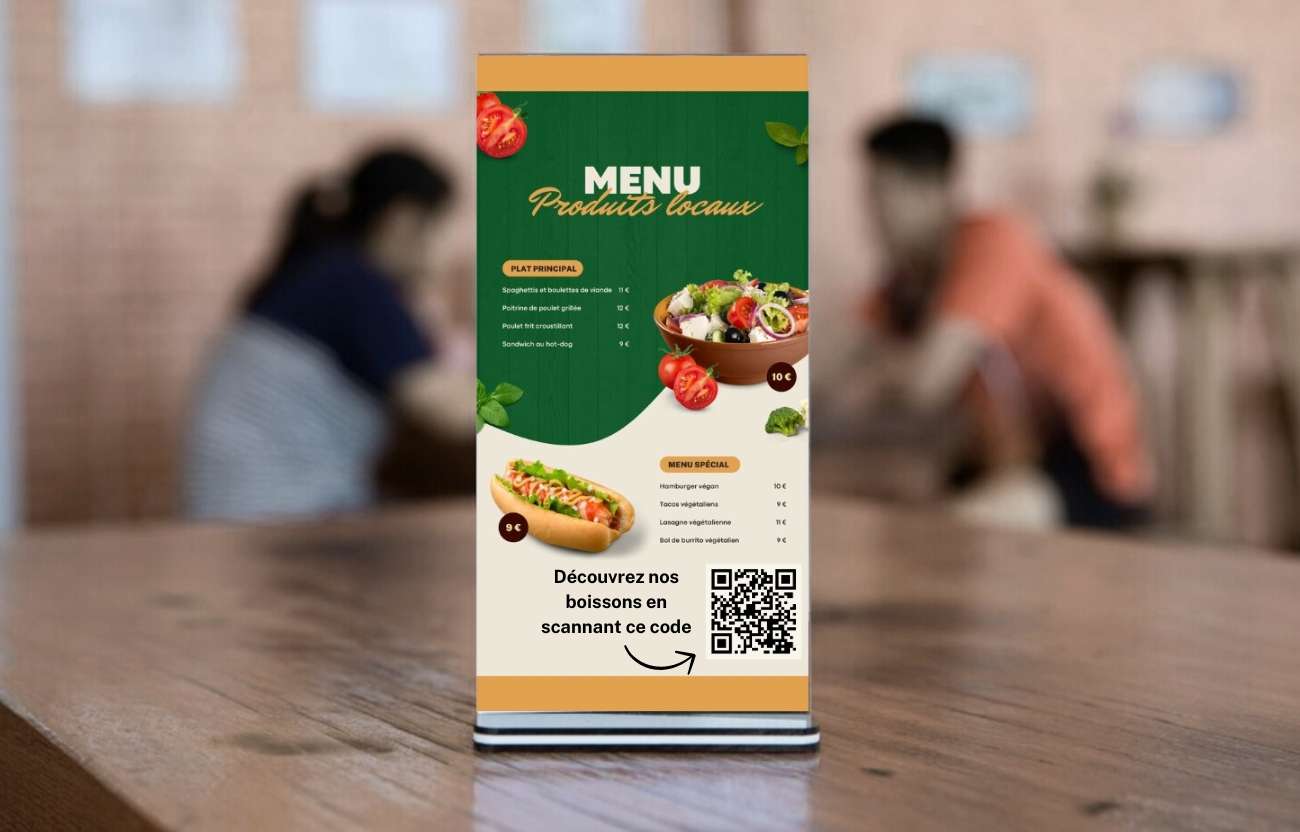 Support menu QR code chevalet Support menu QR code chevalet