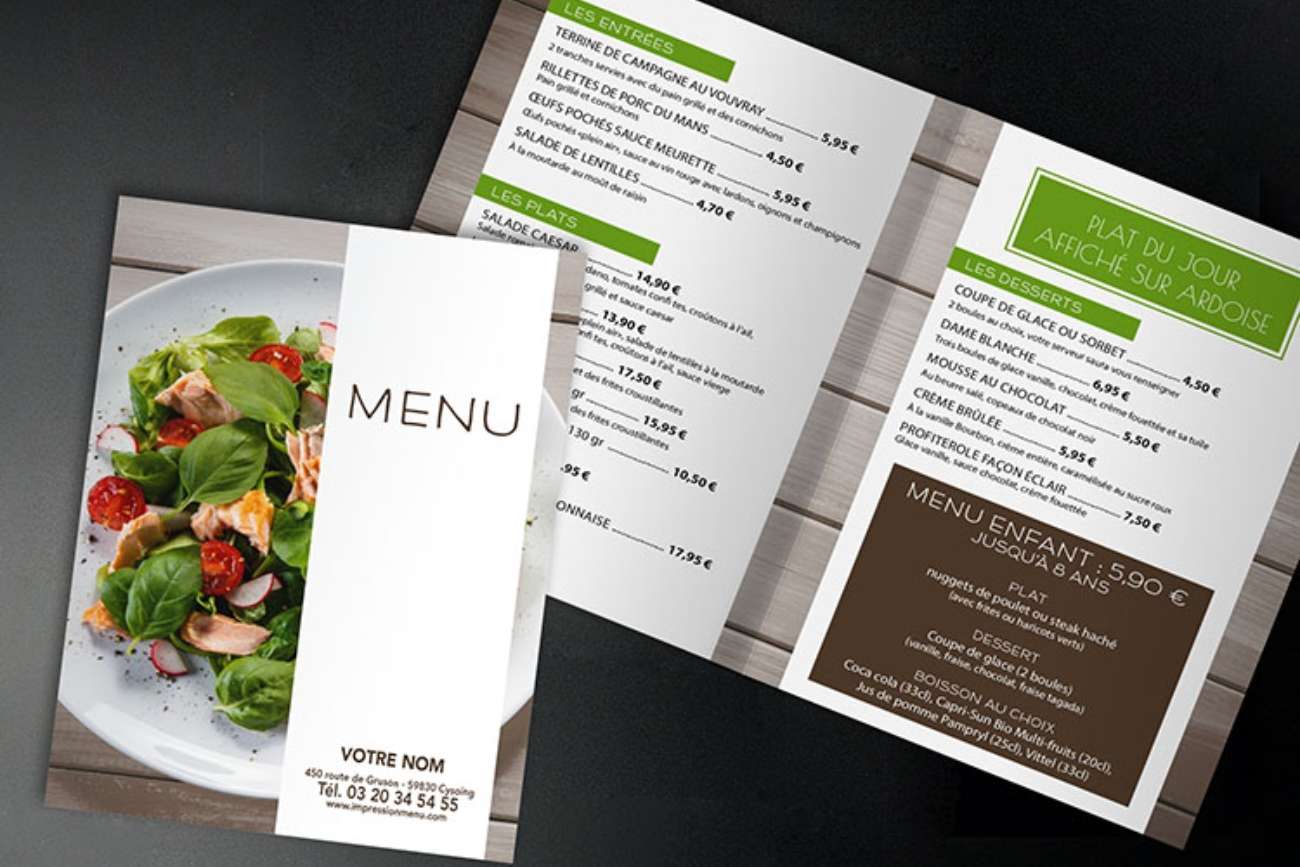 Modèle de menu à 4 pages Modèle de menu à 4 pages
