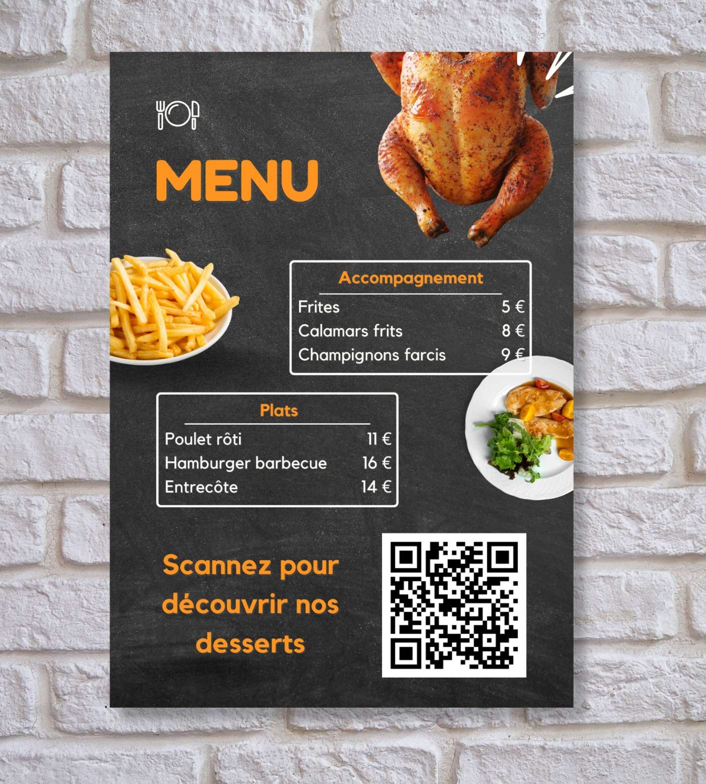 Exemple de QR code sur carte traditionnelle Exemple de QR code sur carte traditionnelle