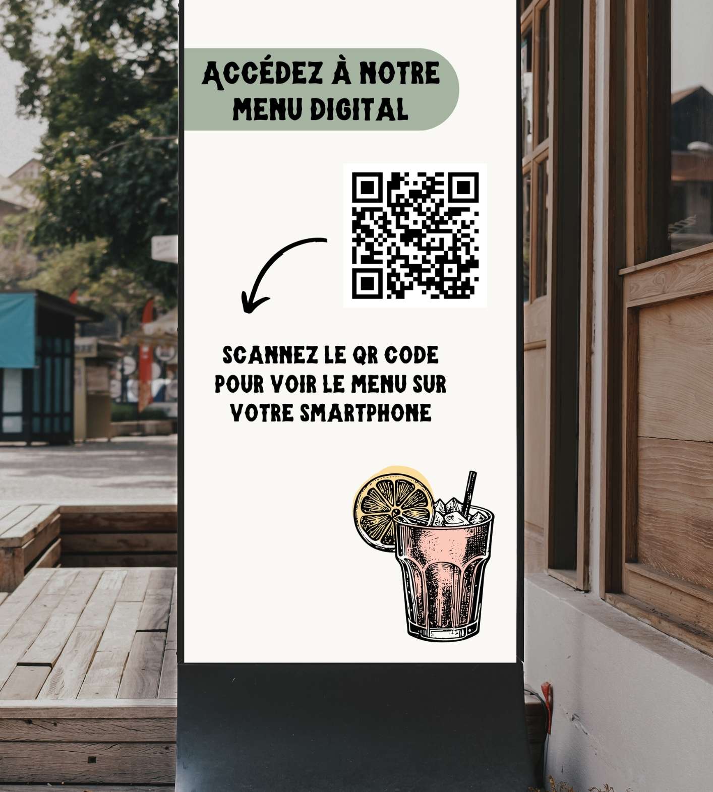 Exemple de QR code sur kakemono Exemple de QR code sur kakemono