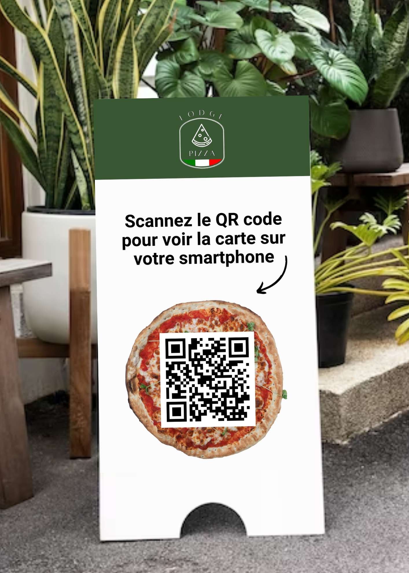 Menu QR code sur kakémono Menu QR code sur kakémono