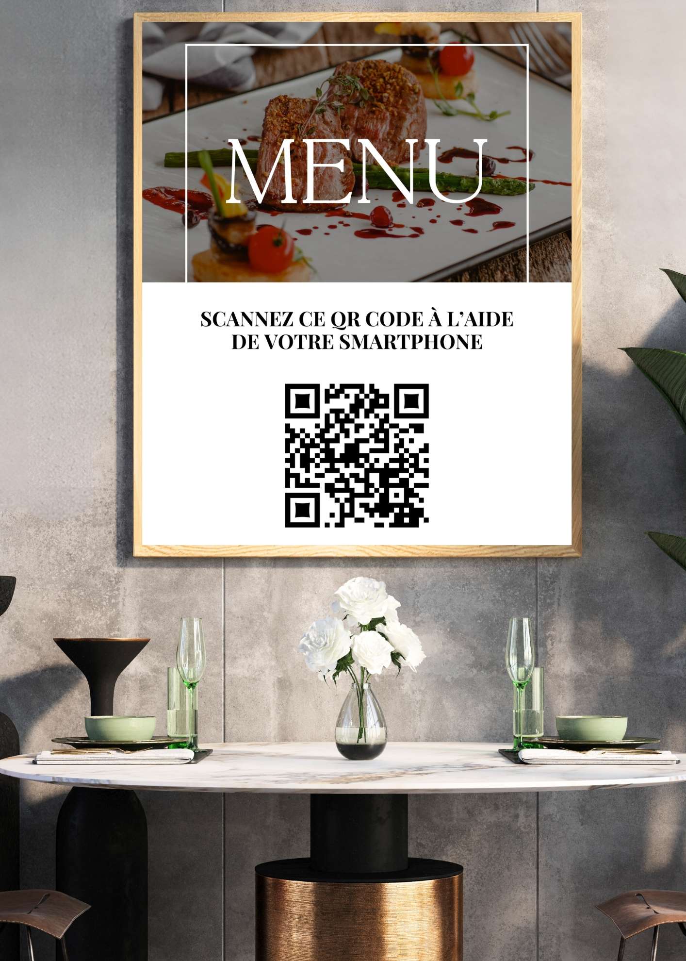 Menu QR code sur flyer Menu QR code sur flyer