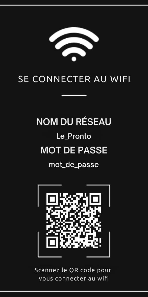 Exemple de QR code statique d'accès Wifi Exemple de QR code statique d'accès Wifi