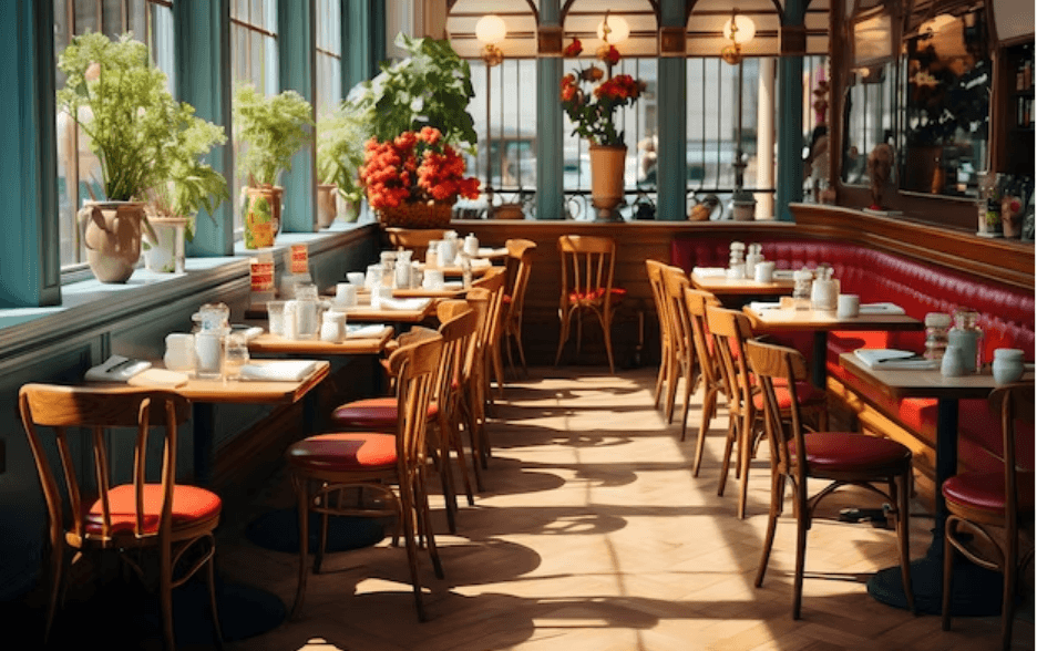 Salle à l'intérieur d'une brasserie
