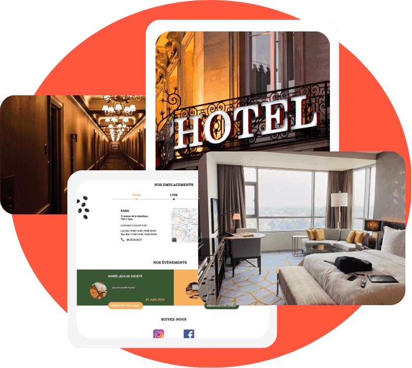 Choix de design pour site internet hotelier parmi une dizaine de thèmes