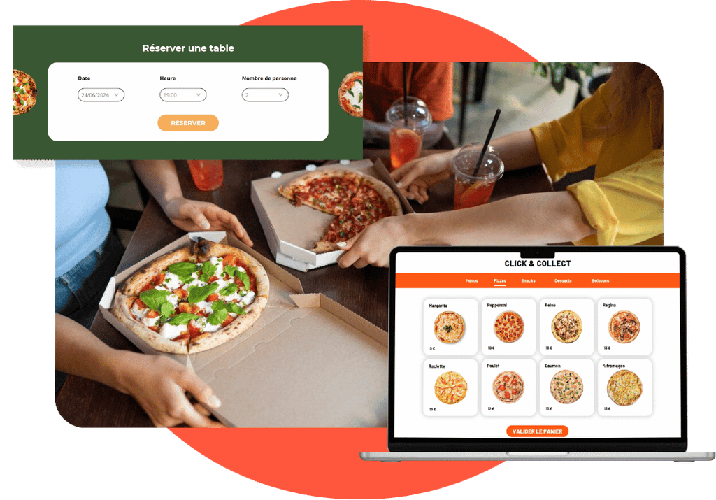 Modules click & collect et réservation en ligne pour pizzeria