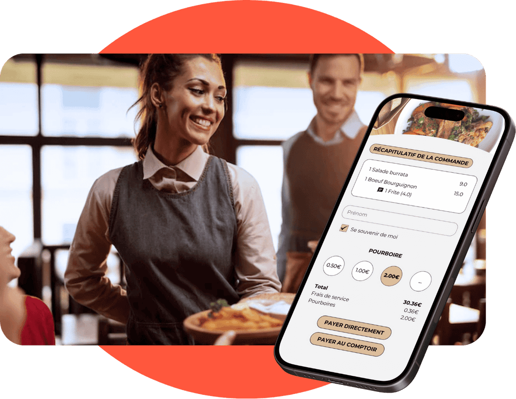 Interface menu digital avec la fonctionnalité traduction