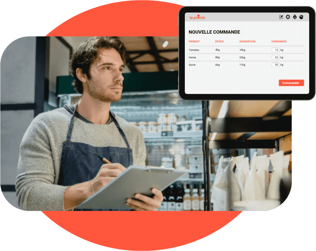 Employé qui s'occupe de la commande des produits