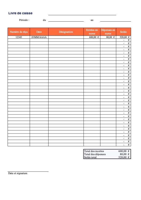 Livre de caisse pour une bonne tenue de caisse Excel Livre de caisse pour une bonne tenue de caisse Excel