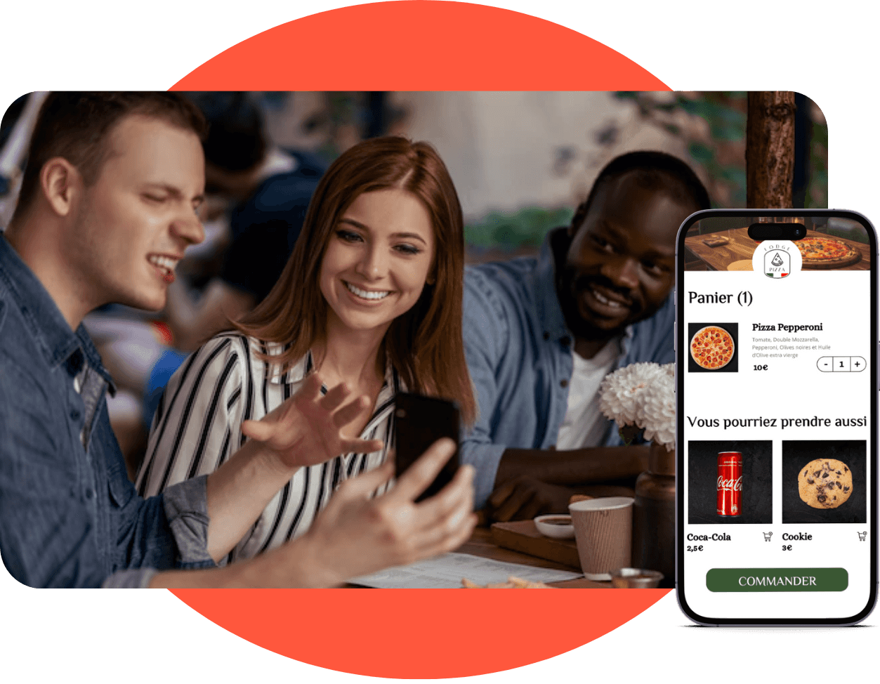 Interface vente extras de la solution le Pronto