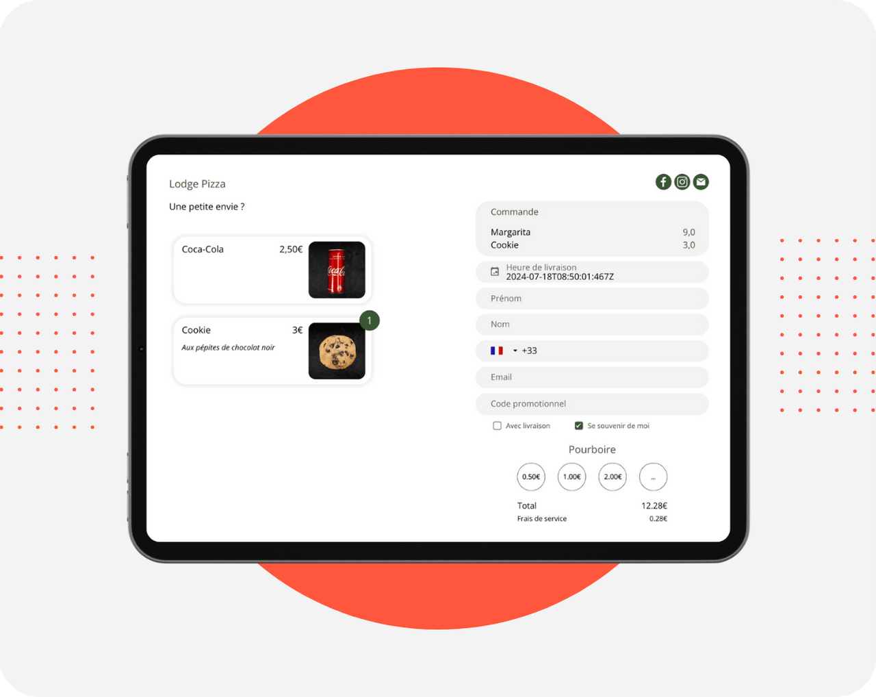 Site commande en ligne - étape paiement