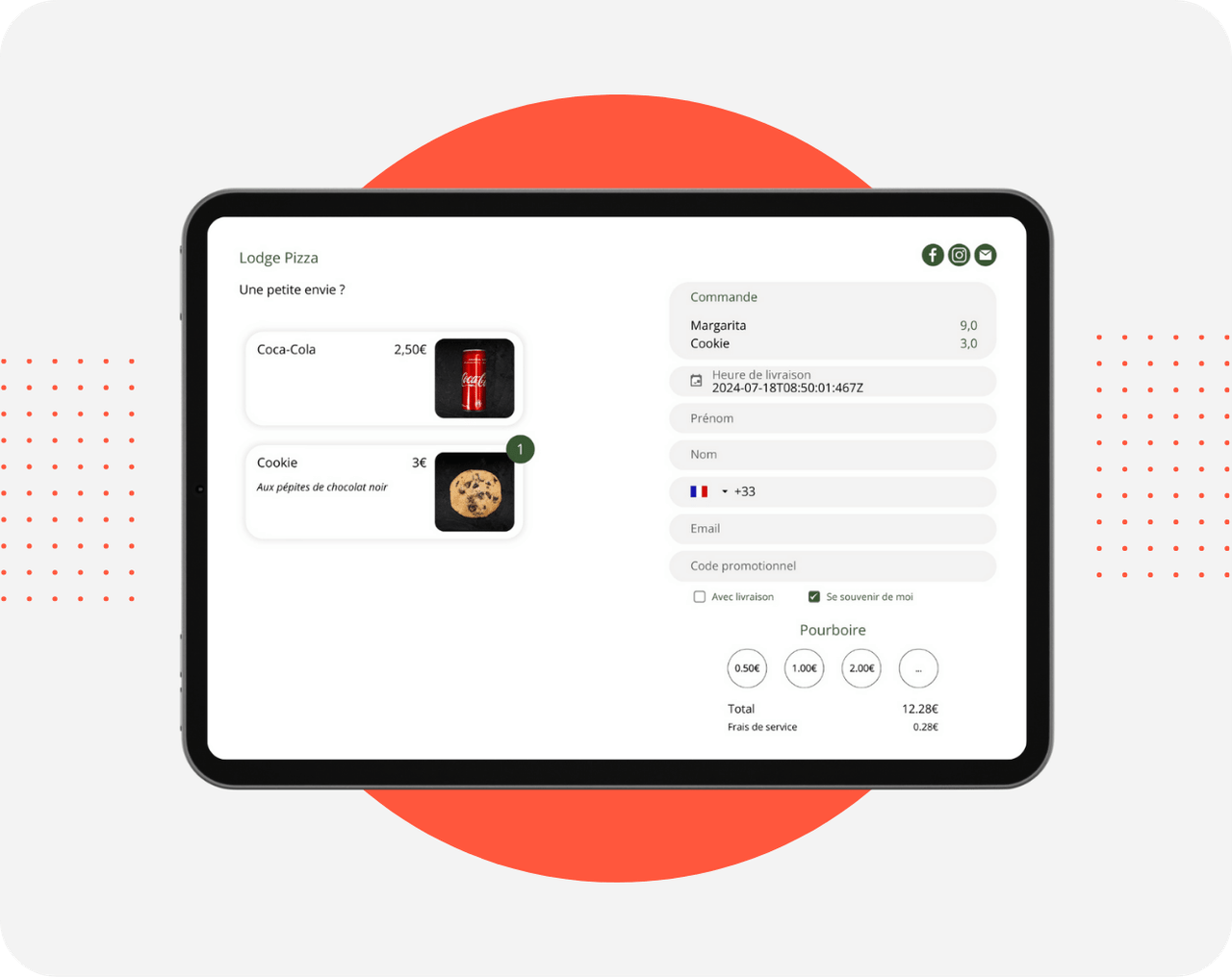 Site commande en ligne - étape paiement