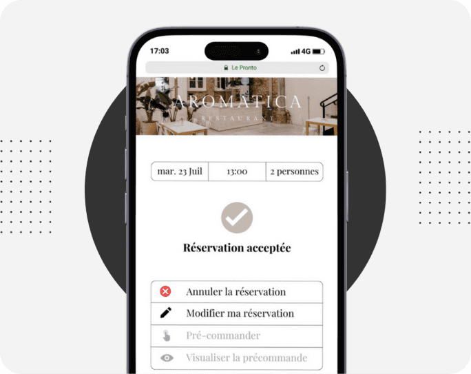 Confirmation de la réservation